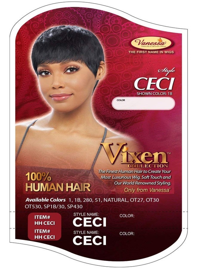 VANESSA Vixen Collection Premium Human Hair Luxurious Wig Short Length Straight Style with Bang Full Cap Soft Touch & Renowned - HH CECI (SP430) - Image 4