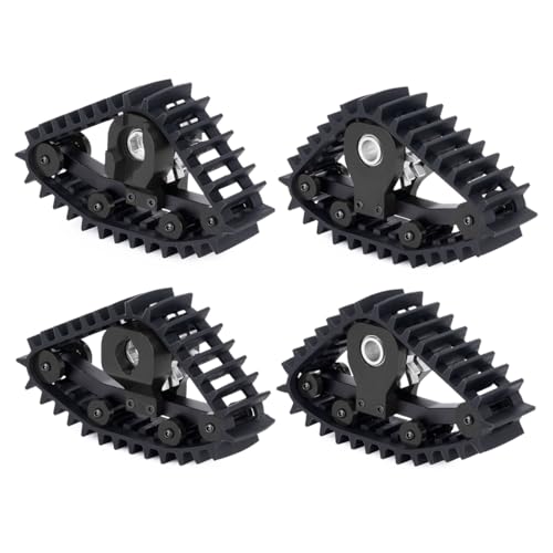 YSKMLOLP TRX4M Track Wheels Snow TiresSnow Tires Sets Simulate Carload Tracks Wheel Sandmobile Conversion 4Pcs for 118 RC Crawler Car TRX4M Accessory Parts Black - Image 1