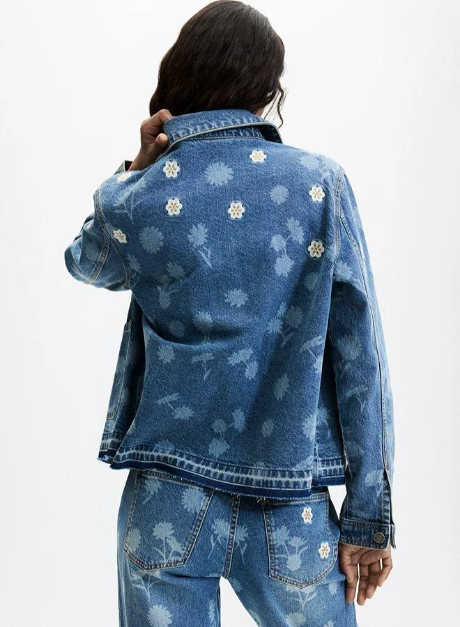Desigual Blue Denim jacket 100% cotton for Women | Best Price UAE