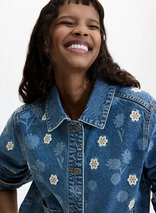 Desigual Blue Denim jacket 100% cotton for Women | Best Price UAE