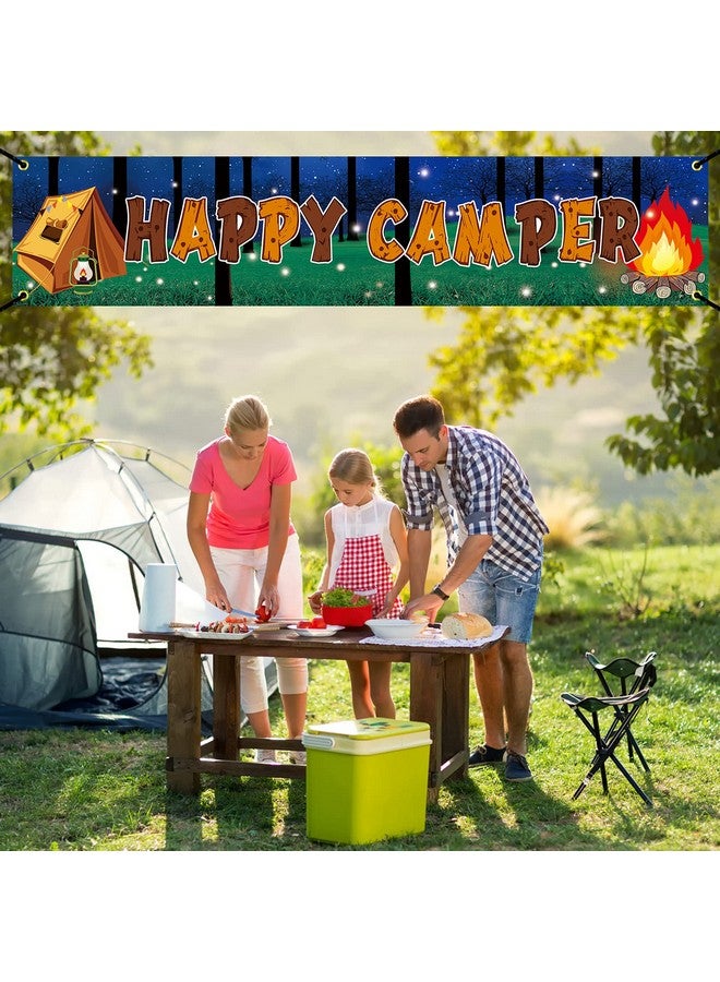 Excelloon Camping Party Decorations Happy Camper Banner, Camping Theme Birthday Party Supplies, Camp Adventure Baby Shower Indoor Outdoor Party Decor - Image 5