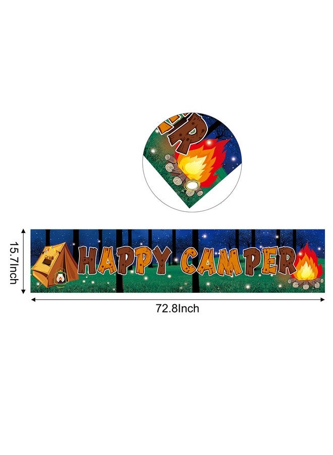 Excelloon Camping Party Decorations Happy Camper Banner, Camping Theme Birthday Party Supplies, Camp Adventure Baby Shower Indoor Outdoor Party Decor - Image 2