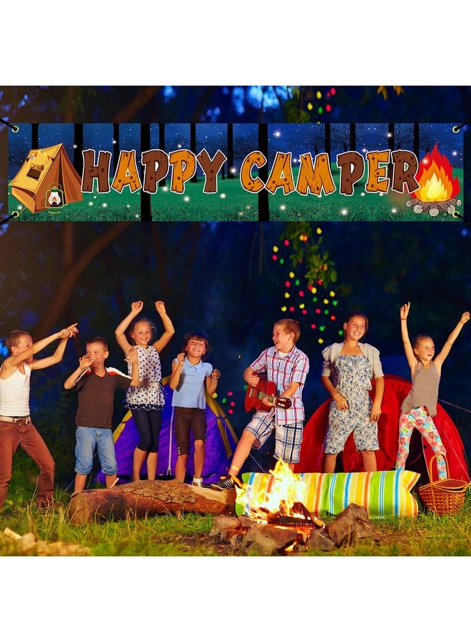 Excelloon Camping Party Decorations Happy Camper Banner, Camping Theme Birthday Party Supplies, Camp Adventure Baby Shower Indoor Outdoor Party Decor - Image 3
