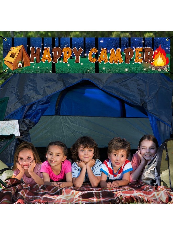 Excelloon Camping Party Decorations Happy Camper Banner, Camping Theme Birthday Party Supplies, Camp Adventure Baby Shower Indoor Outdoor Party Decor - Image 4