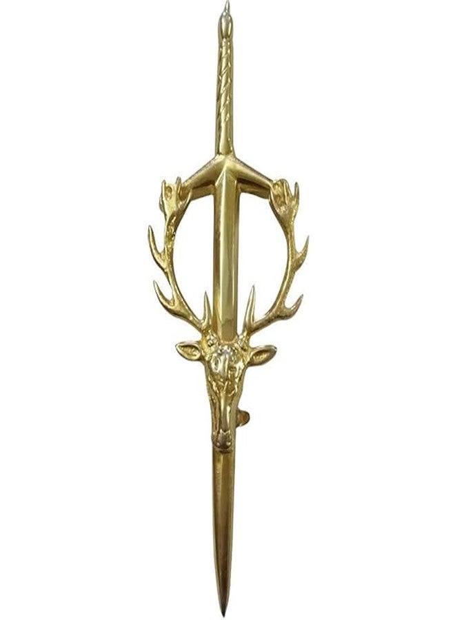 AAR Stag Head Kilt Pin Gold Plated Highland Scottish Celtic Design Kilt Accessory - Image 1