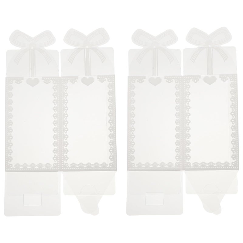 Pvc Sugar Boxes with Bowknot Rectangular Candy Containers 6x6x10 5cm for Wedding Party Supplies - Image 2