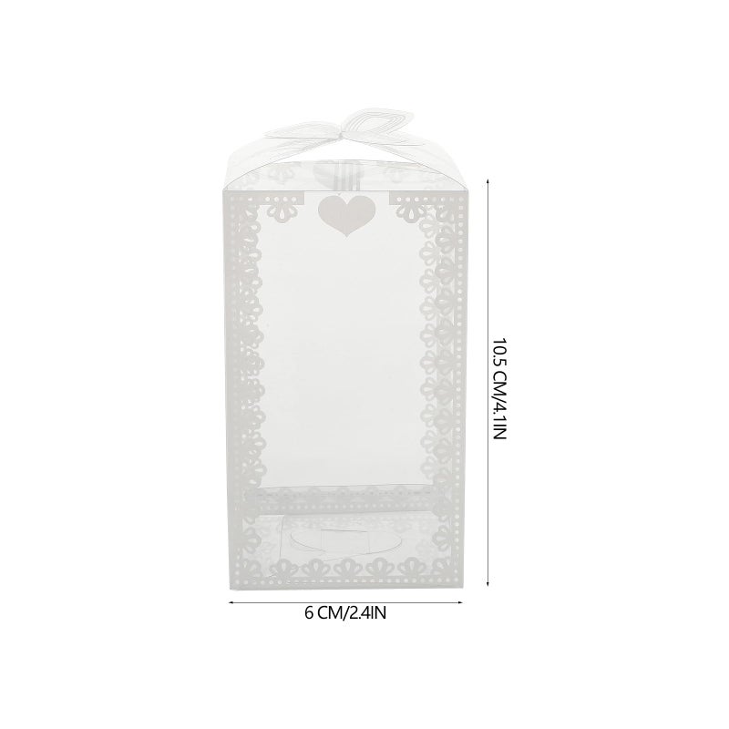 Pvc Sugar Boxes with Bowknot Rectangular Candy Containers 6x6x10 5cm for Wedding Party Supplies - Image 3