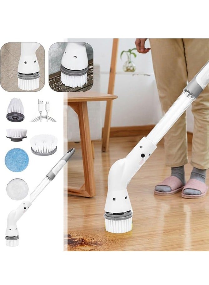 general Electric Rotating Floor Scrubber, Cordless Cleaning Brush with Adjustable Extension Arm 5 Replaceable Cleaning Heads, 3 Hour Electric Cleaning Brush for Bathtub Grout Tile Floor - Image 2