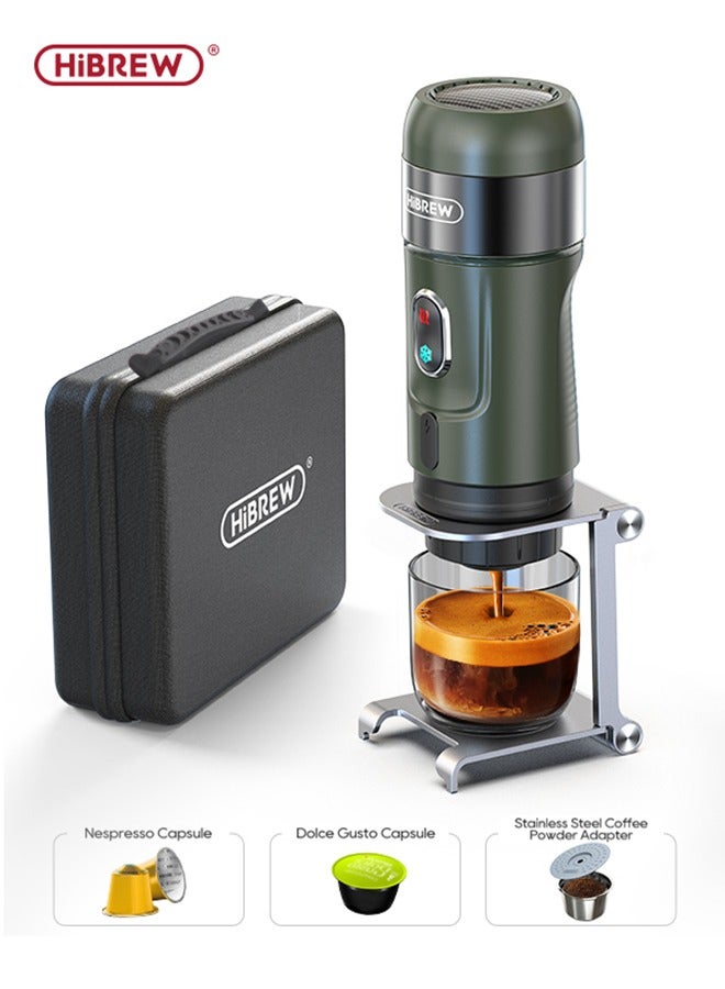 HiBREW ماكينة قهوة إسبريسو كهربائية محمولة لاسلكية HiBREW للسيارة والمنزل وصنع القهوة في المخيم تناسب كبسولات نيسبريسو دولسي - Image 1
