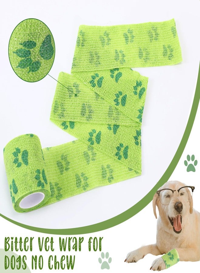 Threlaco 6 Rolls No Chew Bandage for Dogs Bitter Bandage Wrap for Dogs Wound Wrap (Green,2 Inches X 5 yd) - Image 4
