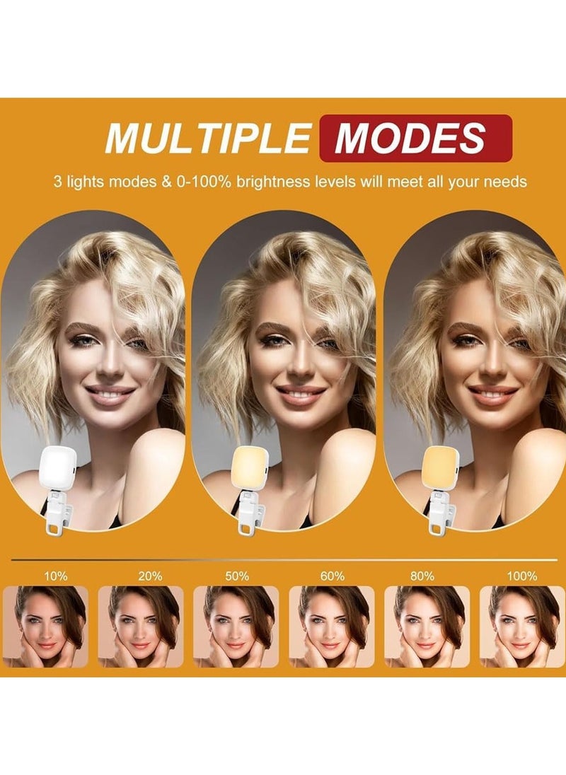 Generic - Selfie Light, Portable Full-Screen Fill Light with 3 Lighting Modes Adjusted 3 Color Clip Camera Light Rechargeable Lightweight Pocket LED Selfie Light - Image 1
