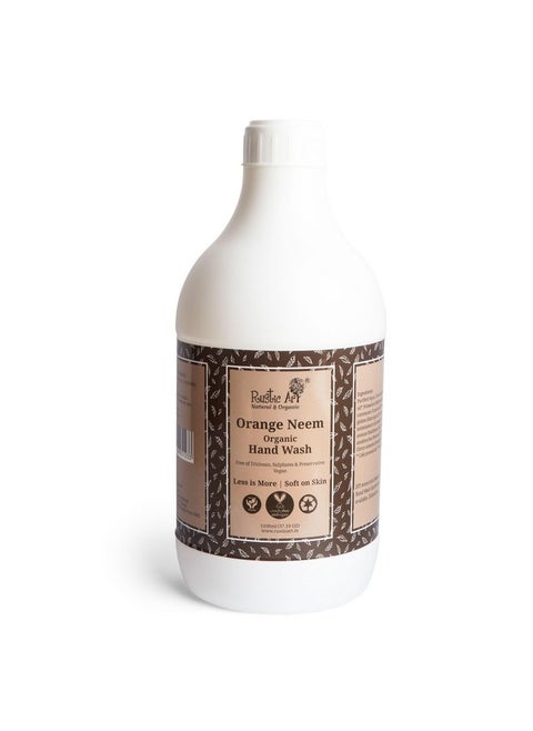 Organic Orange Neem Hand Wash Refill Pack, Ready To Use | Natural, Vegan | Nondrying, Hydrating | (1100Ml)