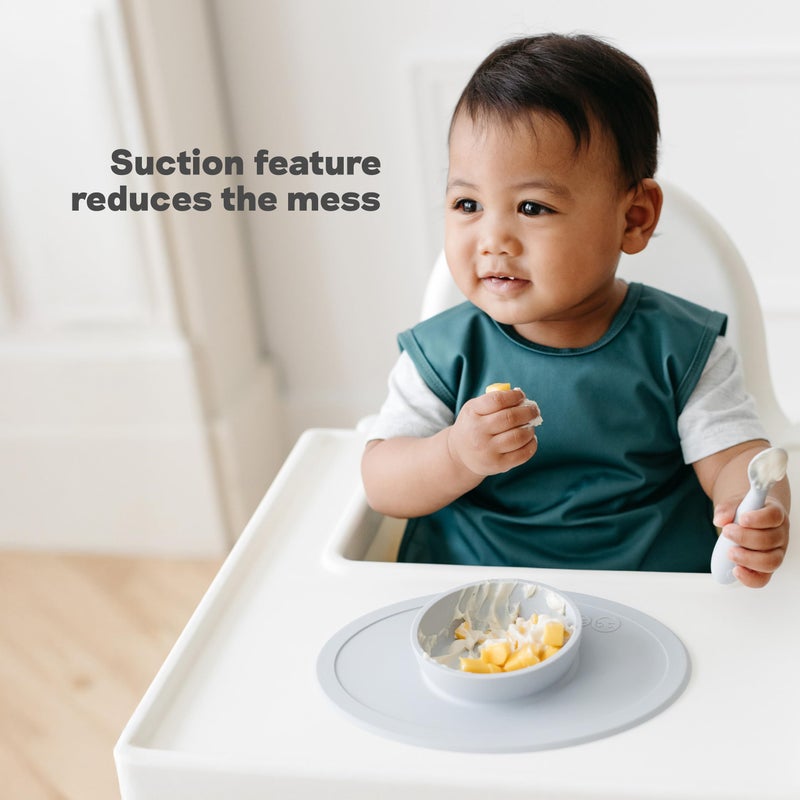 ezpz Tiny Bowl - 100% Silicone Suction Bowl with Built-in Placemat for First Foods + Baby Led Weaning (Sage) - Image 5