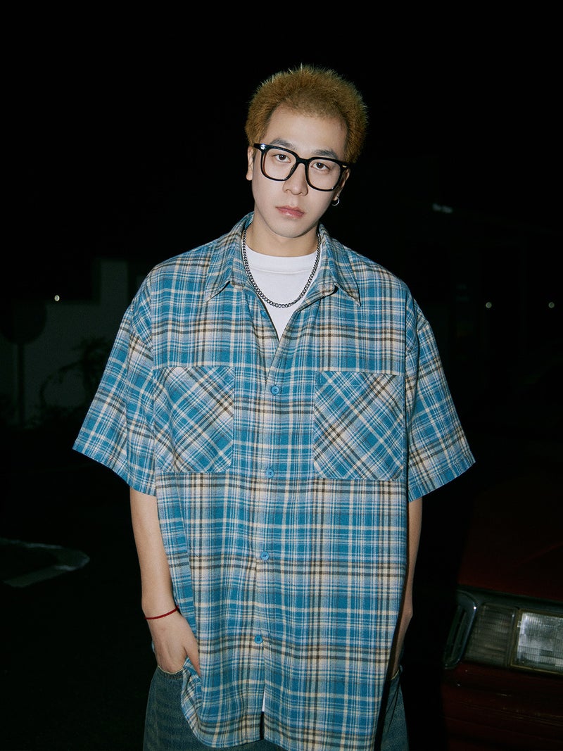 American Style Retro Short-Sleeved Plaid Shirt Men'S Summer Fashion Handsome All-Match Loose Casual Men'S And Women'S Same Style - Image 3