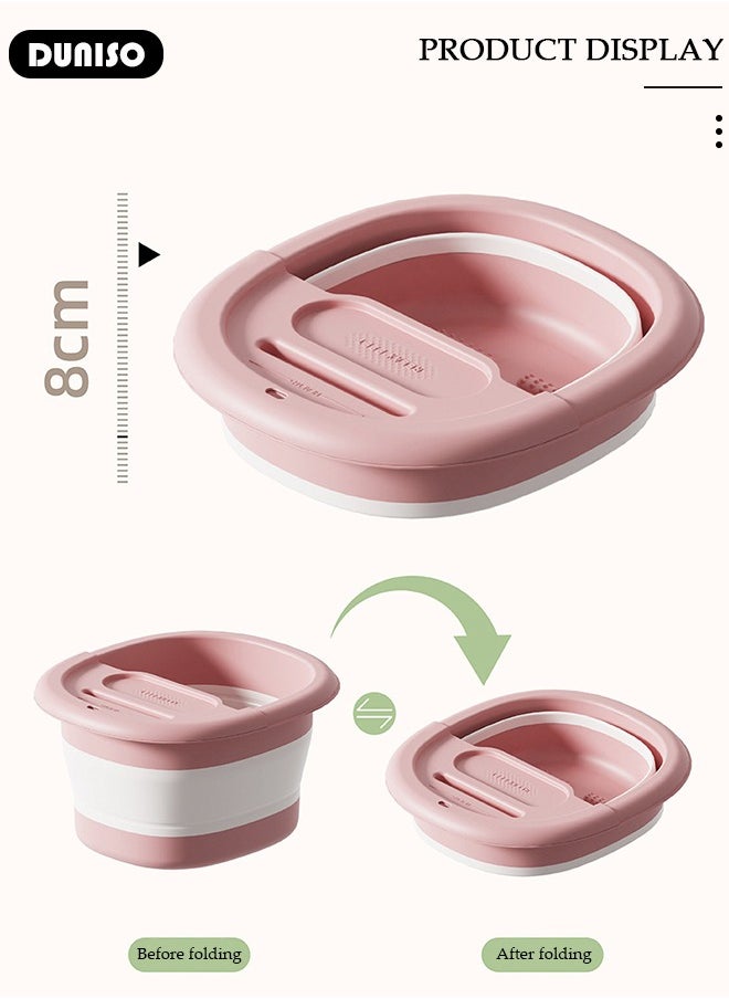 DUNISO Collapsible Foot Bath Basin with Lid, Portable Foot Soak Tub with Foot Massager, Folding Foot Tub for Soaking Feet, Pedicure Foot Spa Bucket for Relieving Fatigue And Body Stress, Multifunctional Bucket for Travel, Camping Washing  - Image 5