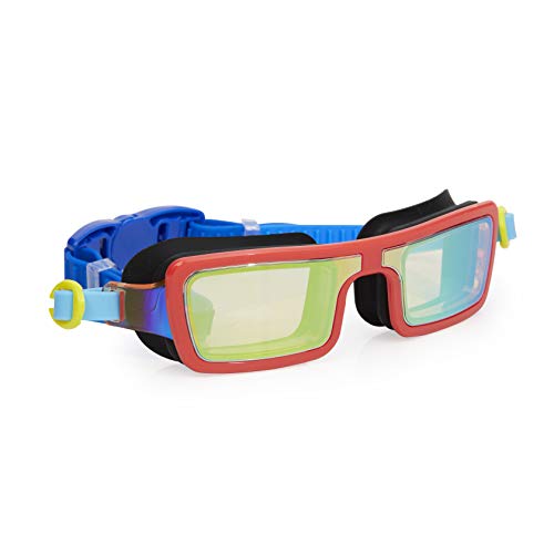Bling 2O Boys Swim Goggles for Kids – Red Retro 80s Design, Anti-Fog UV Protection Lenses, Adjustable Strap, Leakproof Comfortable Fit for Pool, Beach, Swim Lessons & Vacation, Ages 3+ - Image 1