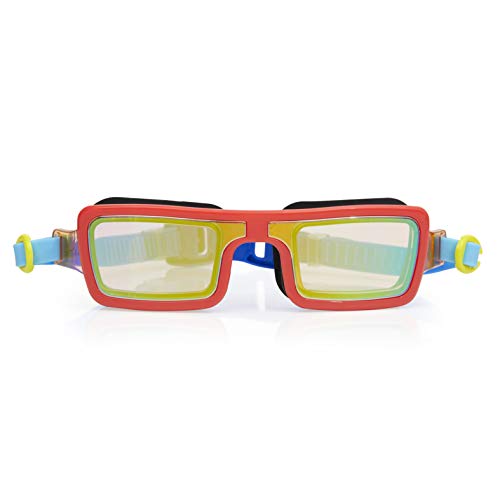 Bling 2O Boys Swim Goggles for Kids – Red Retro 80s Design, Anti-Fog UV Protection Lenses, Adjustable Strap, Leakproof Comfortable Fit for Pool, Beach, Swim Lessons & Vacation, Ages 3+ - Image 2