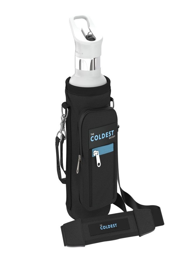 ذا كولديست ووتر حقيبة حمل زجاجة الماء كولدست بأحزمة قابلة للتعديل - مناسبة للسفر، تصميم مقاوم للخدوش وجيب إضافي للهاتف، غطاء جراب حامل يناسب زجاجة الماء المصنوعة من الفولاذ المقاوم للصدأ المعزول (21-32 أونصة) - Image 5