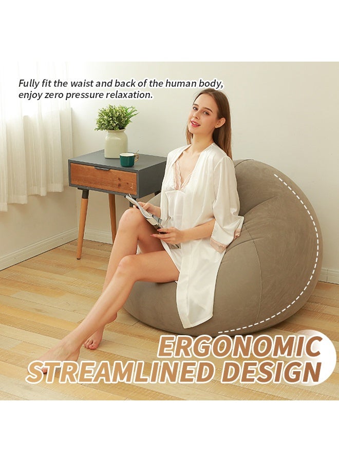 Generic Inflatable Bean Bag Chair Cover No Filling Lazy Sofa Cover Washable Sofa Chair Portable Folding Home Decor Accessories Suitable For Living Room Bedroom Balcony Camping  - Image 3