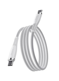 Benks Benks D47 USB-C to USB-C 100W Fast Charging Braided Cable with Gold Connectors – 1m, White  - Image 1