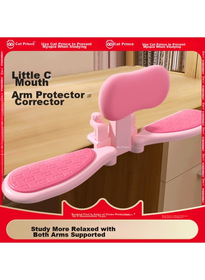 Cat Prince Maotaizi Posture Corrector With Elbow Support, Elementary School Student Writing Posture Corrector, Children's Myopia Corrector, Homework Anti-low Head Vision Protector, Pink - Image 1