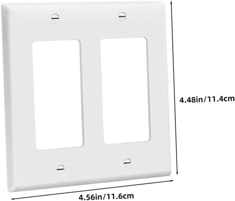 Unomor 4-Pack Decorative Wall Plate Covers for Electrical Outlet Switches White Polycarbonate Standard Size Easy Installation for Home Decor - Image 2