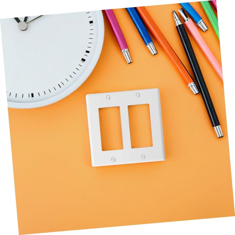 Unomor 4-Pack Decorative Wall Plate Covers for Electrical Outlet Switches White Polycarbonate Standard Size Easy Installation for Home Decor - Image 5