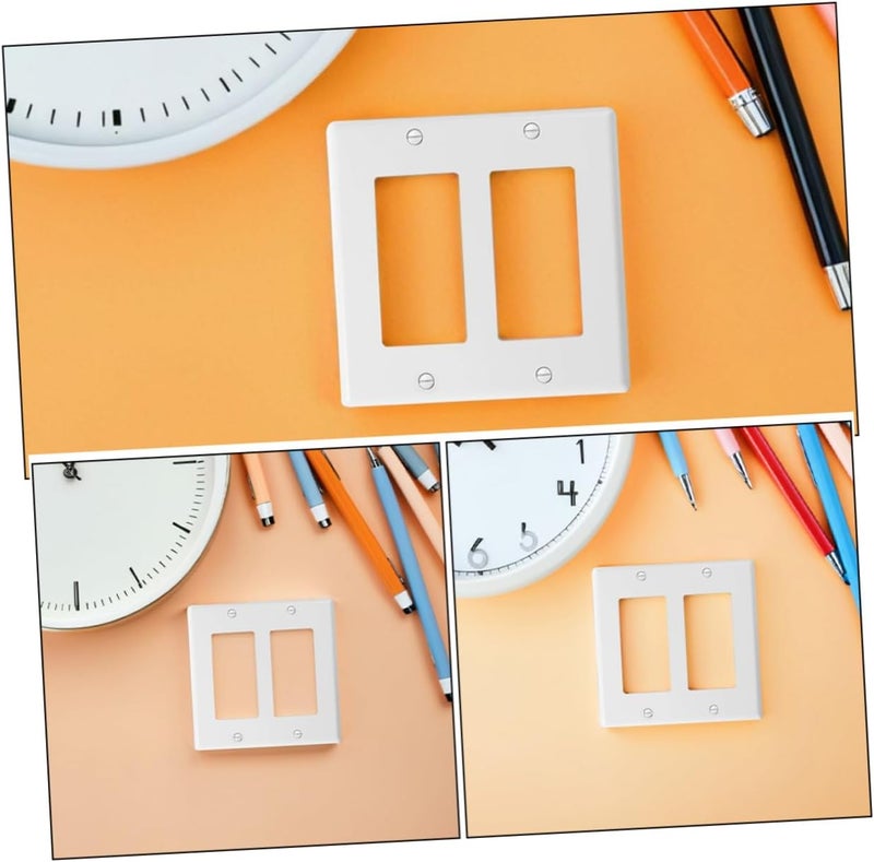 Unomor 4-Pack Decorative Wall Plate Covers for Electrical Outlet Switches White Polycarbonate Standard Size Easy Installation for Home Decor - Image 3
