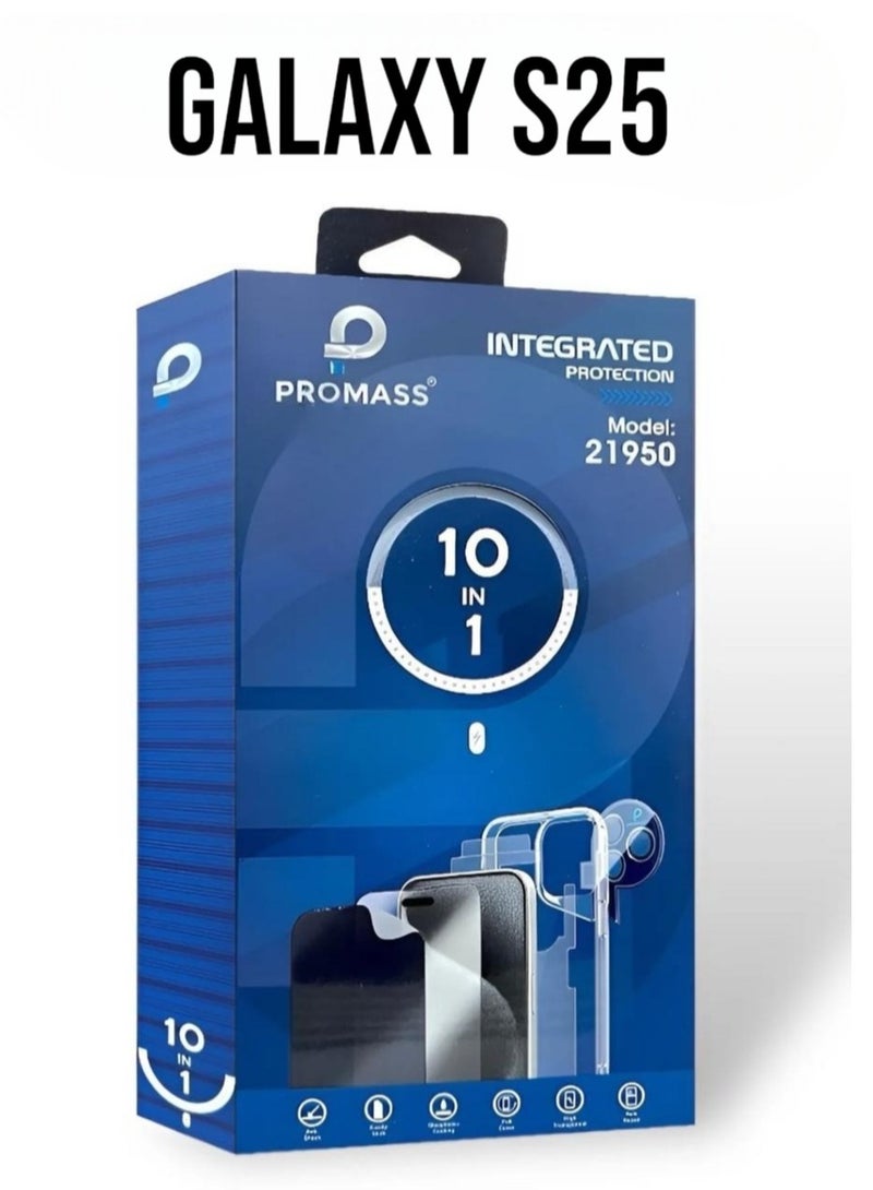 بروماس بكج الحماية المتكامل الجديد لـ جالكسي اس 25 (Galaxy S25) بكج بحلة جديدة و حماية كاملة لهاتفك مع جراب يدعم الشحن اللاسلكي MageSafe من بروماس (10in1) - Image 1