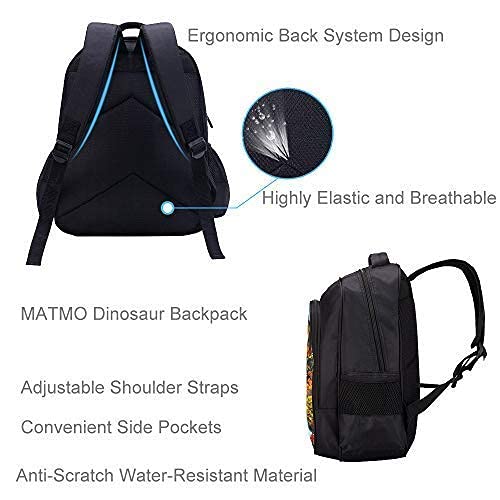MATMO Monster Dinosaur Backpack for Boys School - Kids Bookbag (12L) - Image 3