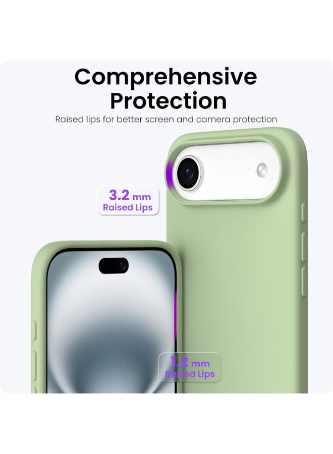 ACLIX Silicone Case Compatible with iPhone 17 Air, Slim Liquid Silicone Phone Case with 3-Layer Soft Rubber Shockproof Bumper with TPU Lining (Matcha) - Image 4