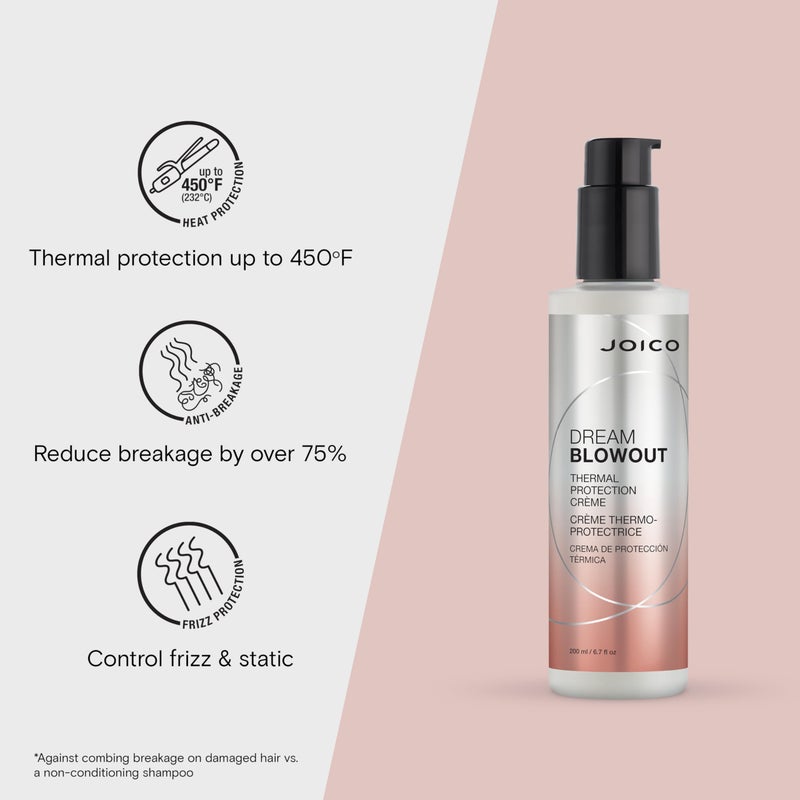 Joico Dream Blowout Thermal Protection CrÃ¨me | For Most Hair Types | Thermal Heat Protection | Control Frizz & Static | Faster Drying Time | Humidity Protection | Reduce Breakage | 6.7 Fl Oz - Image 3