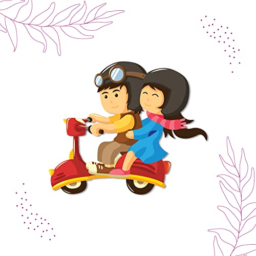 Bhai Please Couple Scooter Ride Wooden Fridge Magnet (Pack of 1) Valentine, Anniversary, Couple, Wedding And Love Gift And Decoration - Gift For Couple, Lovers, Him - Her, Men - Women - Image 3