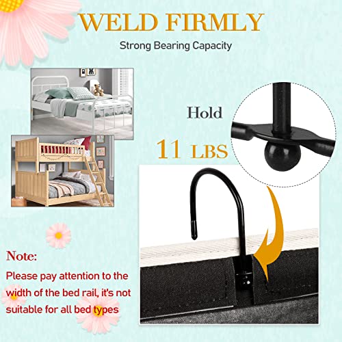 Ozzptuu Bedside Storage Caddy/Bedside Hanging Storage Bag for Headboards Bunk Beds Dorm Rooms Book Phone Magazine Holder (2PC Black) - Image 2