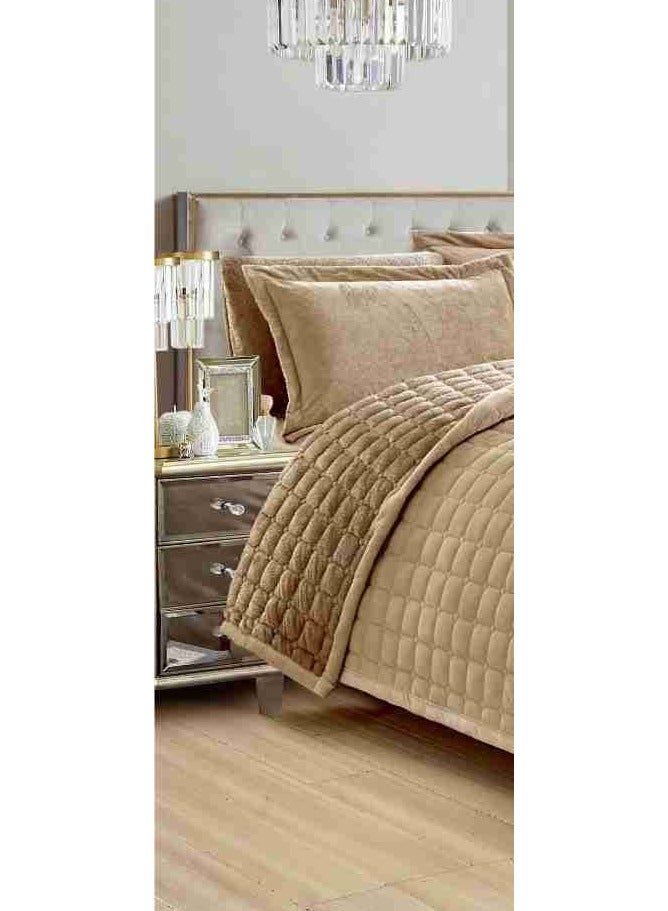 6 Pieces Winter Soft Plain Double Bedspread Set Quilt Size 240x200 cm Microfiber - Image 2