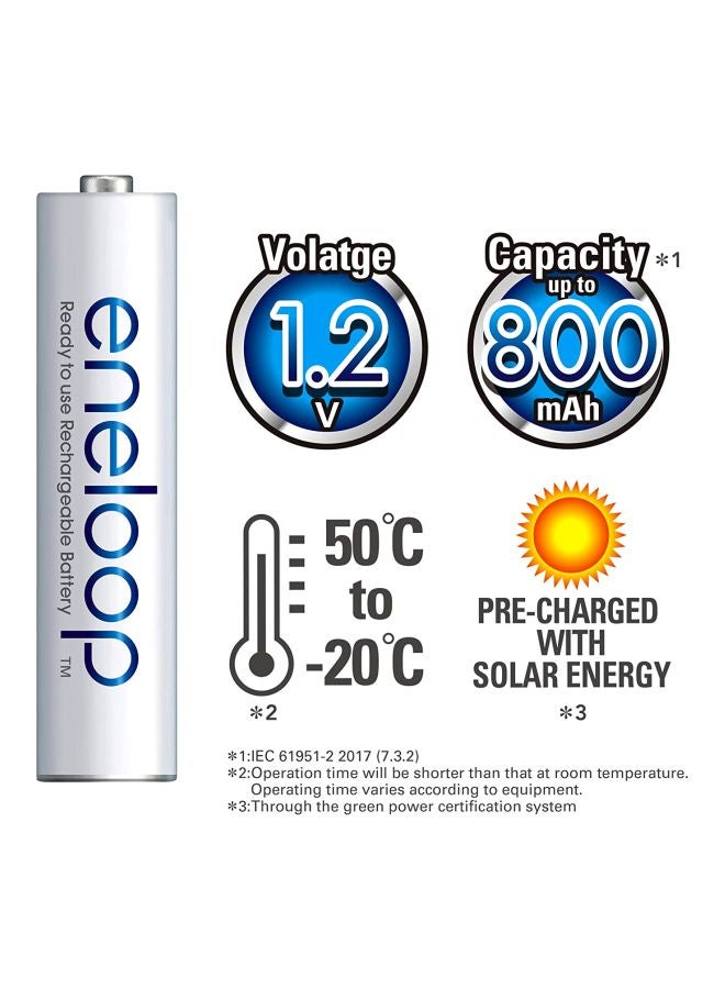 Panasonic 4-Piece Eneloop Aaa Micro Rechargeable Batteries White - Image 3