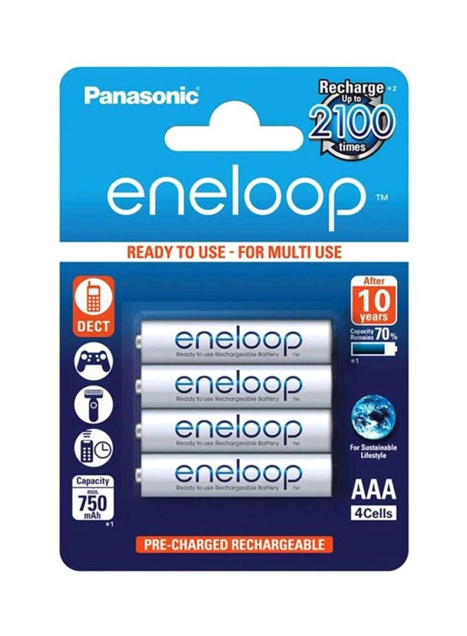 Panasonic 4-Piece Eneloop Aaa Micro Rechargeable Batteries White - Image 2