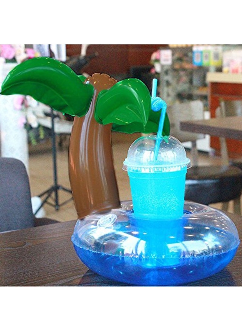 MarlaMall - 15 Pack Inflatable Drink Holder,Pool Drink Holder Pool Lounge Float With Cup Holder,Cup Floaties For Pool Palm Tree Drink Float for Pool Party & Kids Water Bath Fun Toys - Image 1