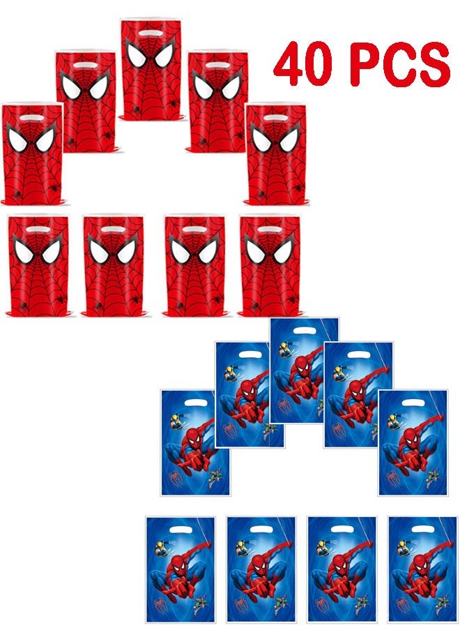 Party 40 PCS Spider-Man Birthday Party Supplies Cartoon Candy Bag Tote Bag Kids Gift Bag Adult Birthday Party Decorations  - Image 1