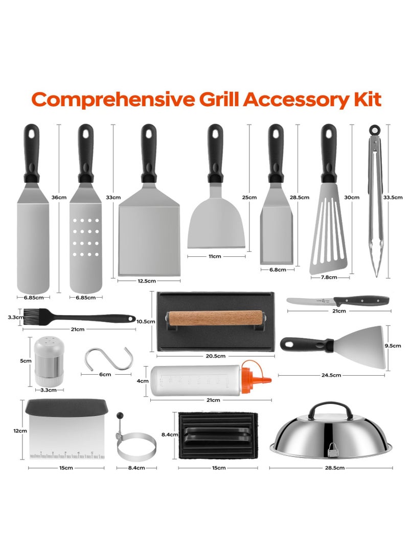 Arabest 35PCS BBQ Grill Accessories Set, Flat Top Camping Griddle Accessories Kit for Blackstone and Camp Chef, Grill Spatula Set with Enlarged Spatulas, Basting Cover, Scraper for Outdoor Barbecue  - Image 2