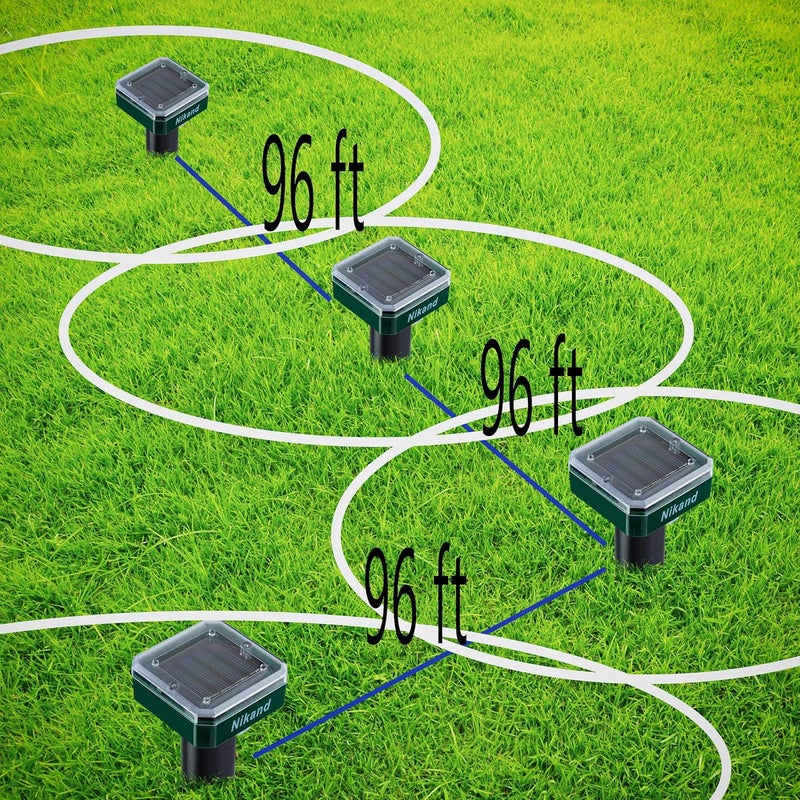 NIKAND Solar Mole Repellent Ultrasonic 4 Pack Outdoor Powered Sonic Deterrent - Mole Stopper Scare Vole for Lawn Garden Yard Home - Groundhog Repeller Snake Rodent Gopher Spikes Chaser Pest (4 Pack) - Image 5