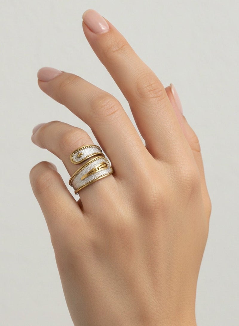 بي تي سي إيلا - خاتم فضة مطلي بالذهب (SIL0443) - Image 1