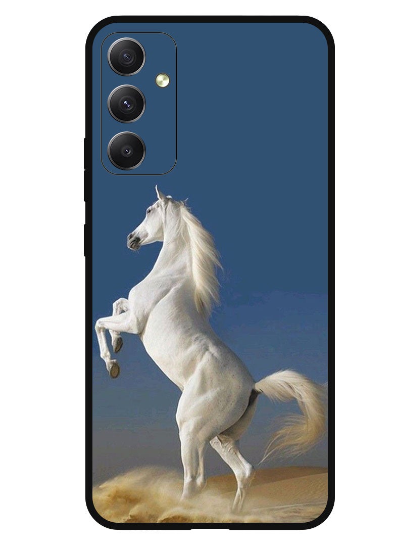 Theodor Protective Case Anti Scratch Shock Proof Bumper Cover For Samsung Galaxy M54 White horse - Image 1