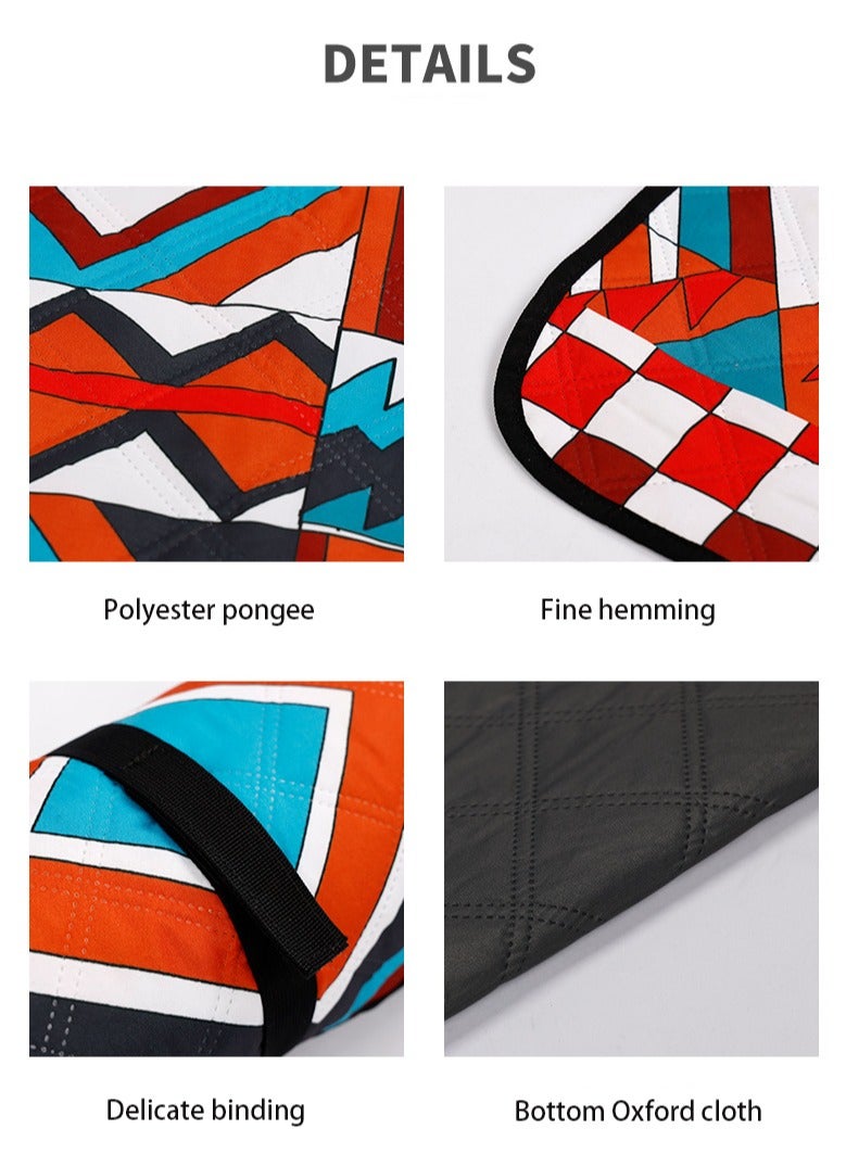 سجادة محمولة مقاومة للرطوبة للتخييم، سجادة مقعد للنزهات مقاومة للماء للاستخدام في الهواء الطلق، بطانية نزهة، بطانية شاطئ قابلة للغسل/الطي، مناسبة للتخييم والمشي لمسافات طويلة والسفر 200 * 200 سم (أ) - Image 4