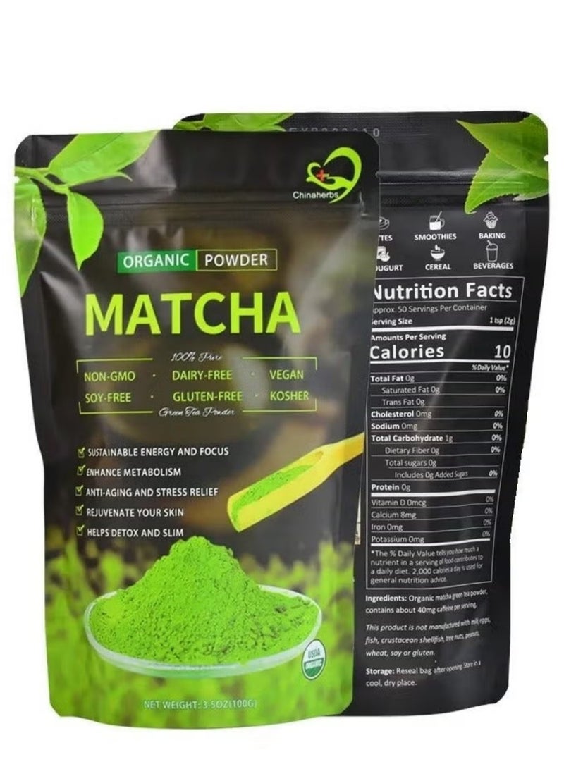 MATCHA Organic Japanese Matcha Powder – Premium Green Tea, 100g - Image 1