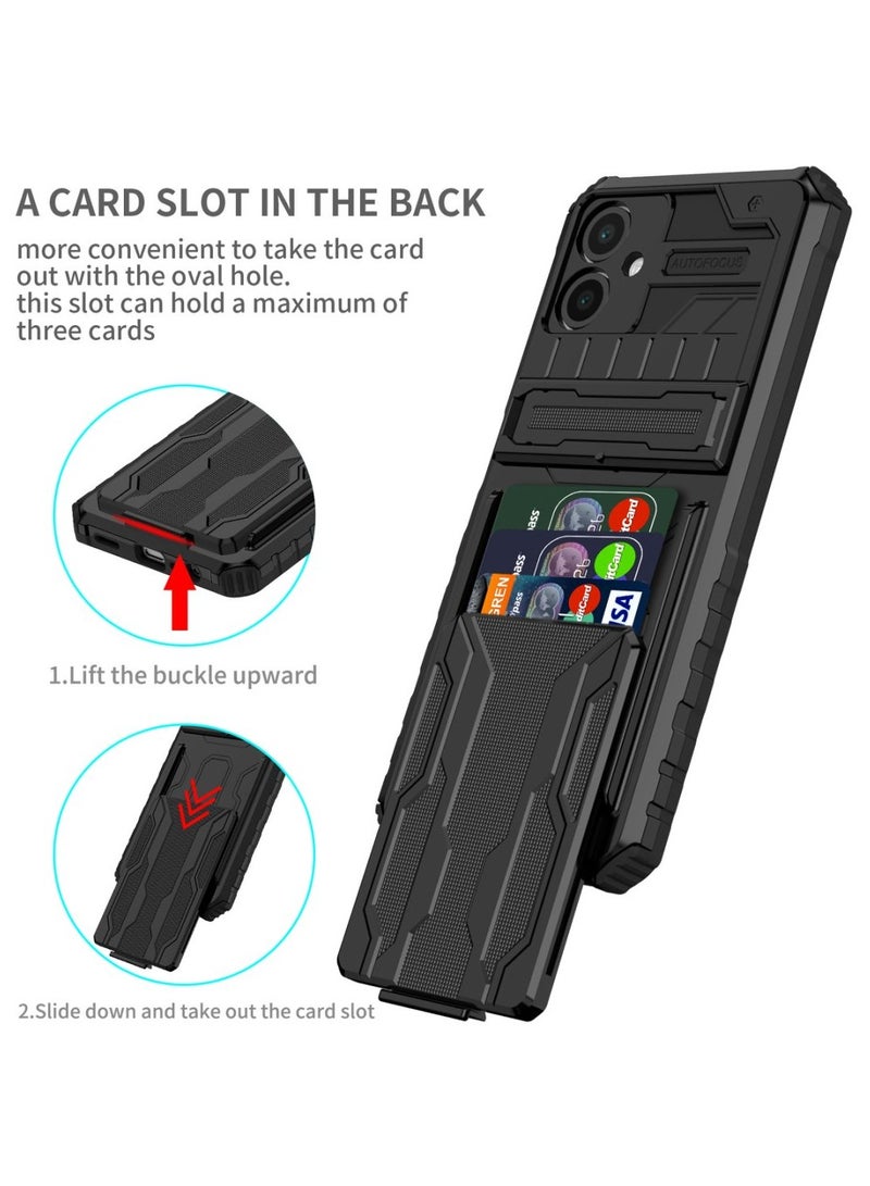 Protective Cover for Samsung Galaxy A06 Wallet Case with Credit Card Holder Stand Kickstand Slim Rugged Shockproof Heavy Duty Defender Armor - Image 2