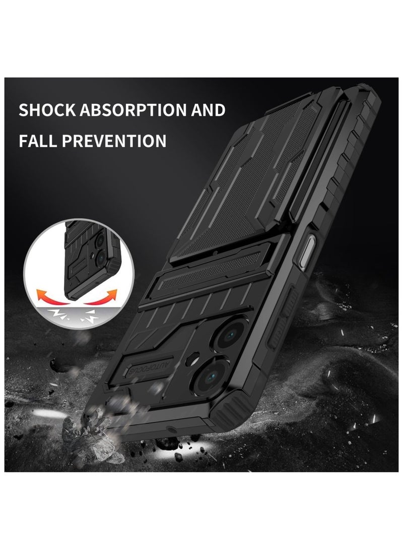 Protective Cover for Samsung Galaxy A06 Wallet Case with Credit Card Holder Stand Kickstand Slim Rugged Shockproof Heavy Duty Defender Armor - Image 3