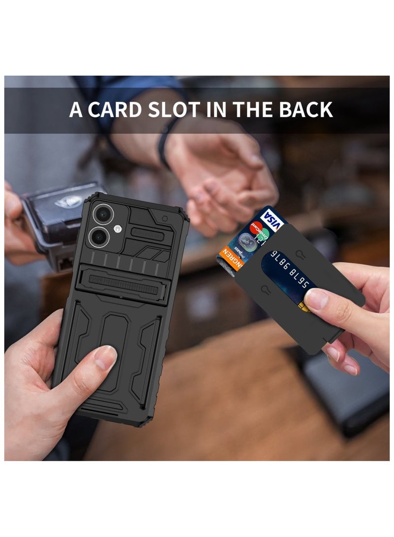 Protective Cover for Samsung Galaxy A06 Wallet Case with Credit Card Holder Stand Kickstand Slim Rugged Shockproof Heavy Duty Defender Armor - Image 4