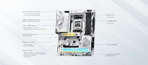 ASRock لوحة أم ASRock X870 Steel Legend WiFi 7 لمعالجات AMD Ryzen مقبس AM5 ATX DDR5 DIMMs 8000 MHz 256 GB SATA3 6.0 Gb/s USB4 M.2 - Image 3
