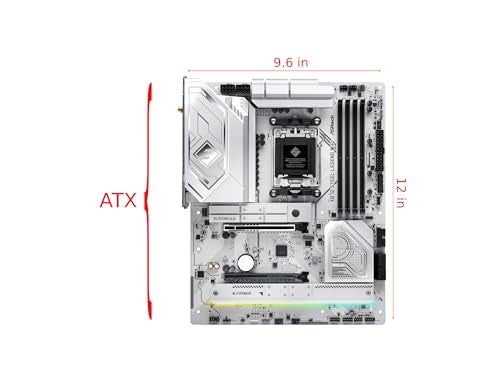 ASRock لوحة أم ASRock X870 Steel Legend WiFi 7 لمعالجات AMD Ryzen مقبس AM5 ATX DDR5 DIMMs 8000 MHz 256 GB SATA3 6.0 Gb/s USB4 M.2 - Image 2
